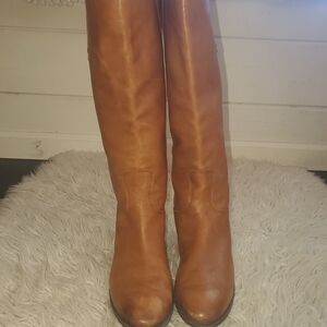 Sam Edelman Whiskey Brown Penny Leather Heeled Riding Boots 8.5